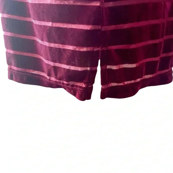 Lauren Ralph Lauren Women Top Sz XL Velvet Burgundy Semi Sheer Stripes Feminine - Picture 7 of 8